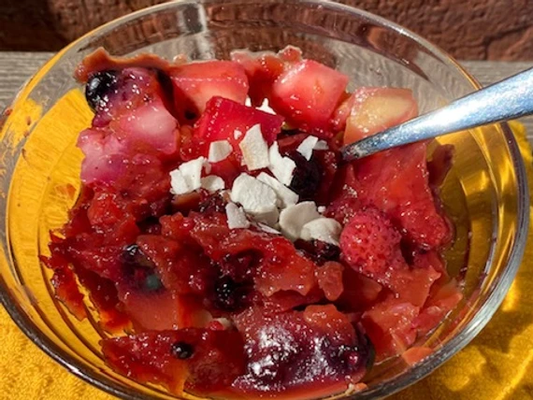Jello végétalien aux fruits