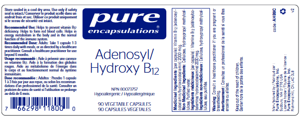 Adenosyl/Hydroxy B12 Capsules - Soutien énergétique