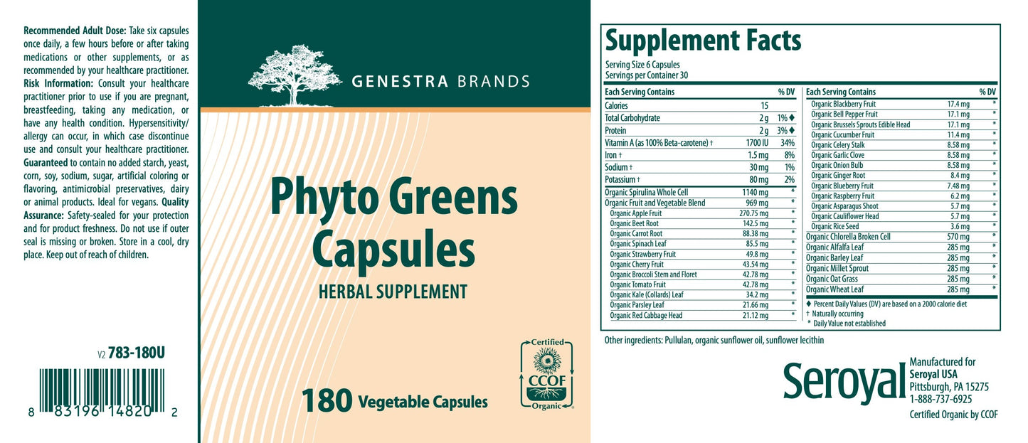 Phyto Greens Capsules – Antioxydants et Phytonutriments