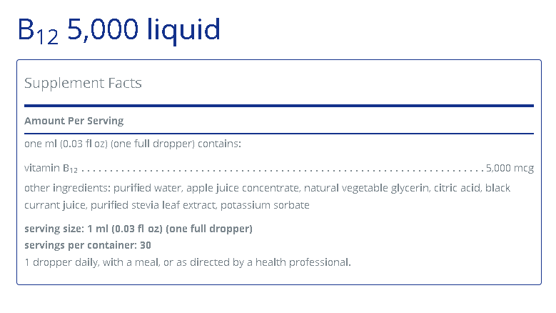 B12 5000 Liquid - Santé des Globules Rouges