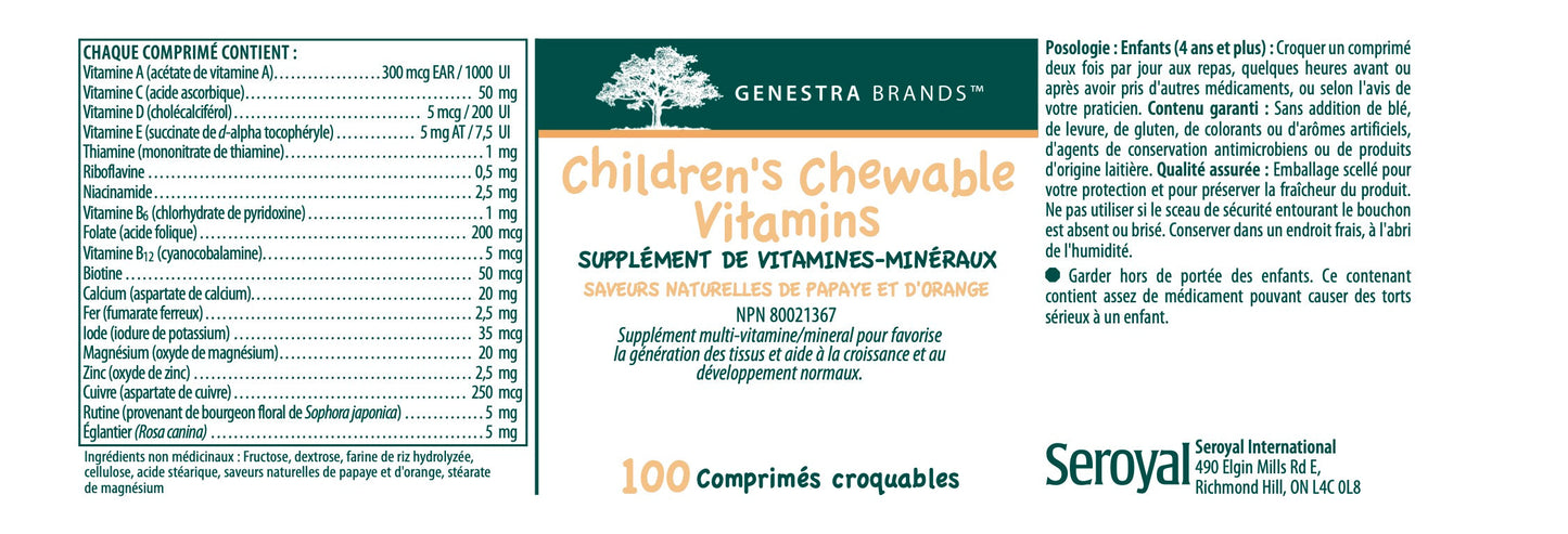 Children's Chewable Vitamins – Croissance des Enfants