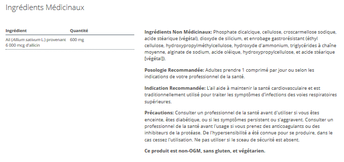 SuperGarlic 6000 - Soutien cardiovasculaire et des voies respiratoires
