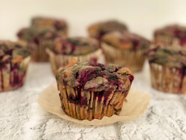 Muffins déjeuner aux camerises du Québec