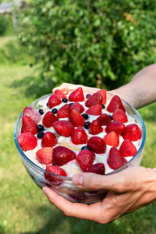 Dessert onctueux aux fraises et noix de cajou😋
