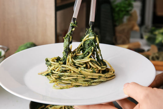 Pâtes konjac au tempeh et sauce aux épinards 😋