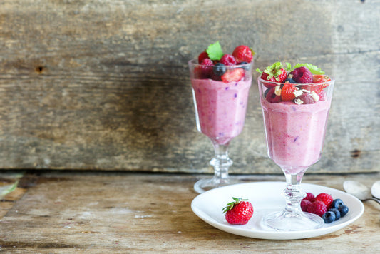 Crème dessert sans cuisson aux noix de cajou et fraises