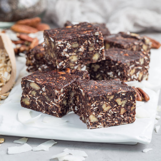 Carrés gourmands et nutritifs au chocolat et protéines végétales