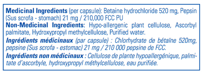 Betaine HCI Pepsin - Aide Digestive Naturelle