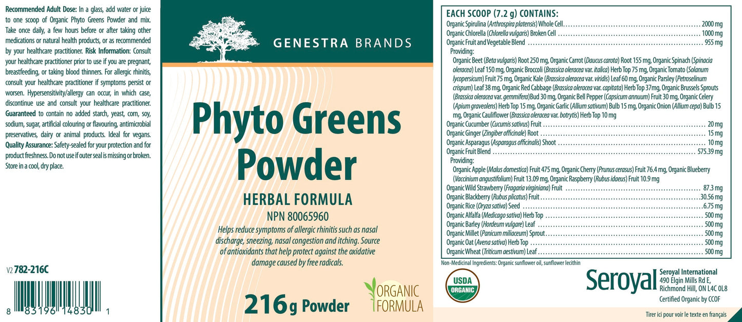 Phyto Greens Powder – Antioxydants et Phytonutriments