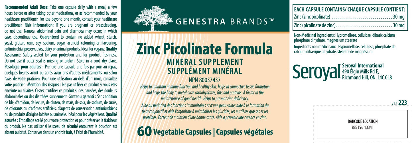 Zinc Picolinate Formula - Renforcez votre Immunité et votre Peau