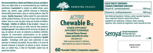 Active Chewable B12 : Méthylcobalamine pour la Santé
