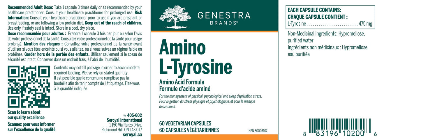 Amino L-Tyrosine : Soutien Nutritionnel en Capsule Végétale