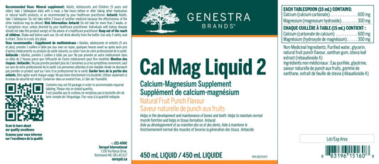 Cal Mag Liquid 2 - Fruit Punch : Calcium et de Magnésium pour la Santé Osseuse