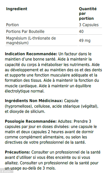 Mag L-Threonate - Santé Optimale